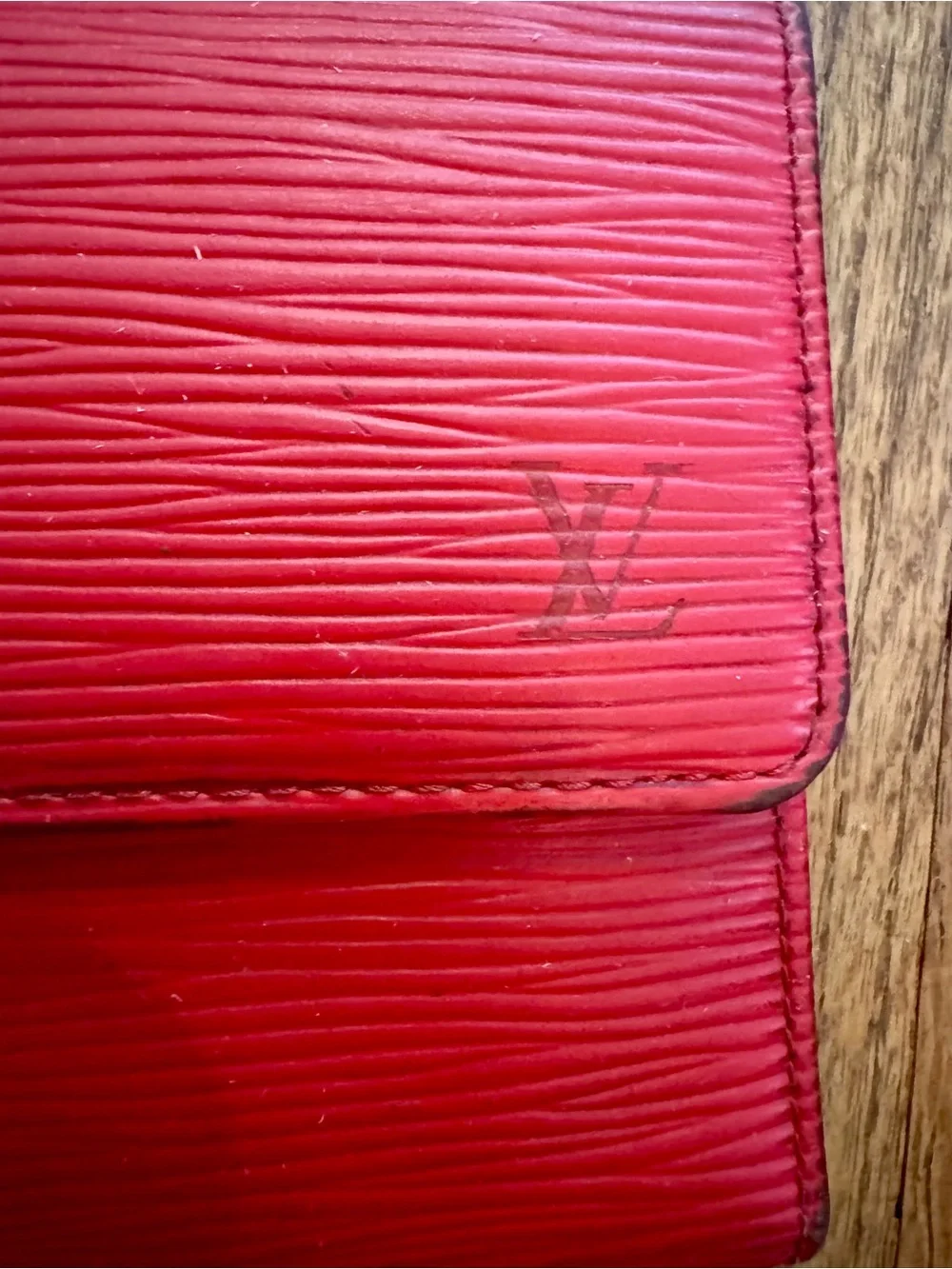 Louis Vuitton Red Textured Epi Leather Long Wallet